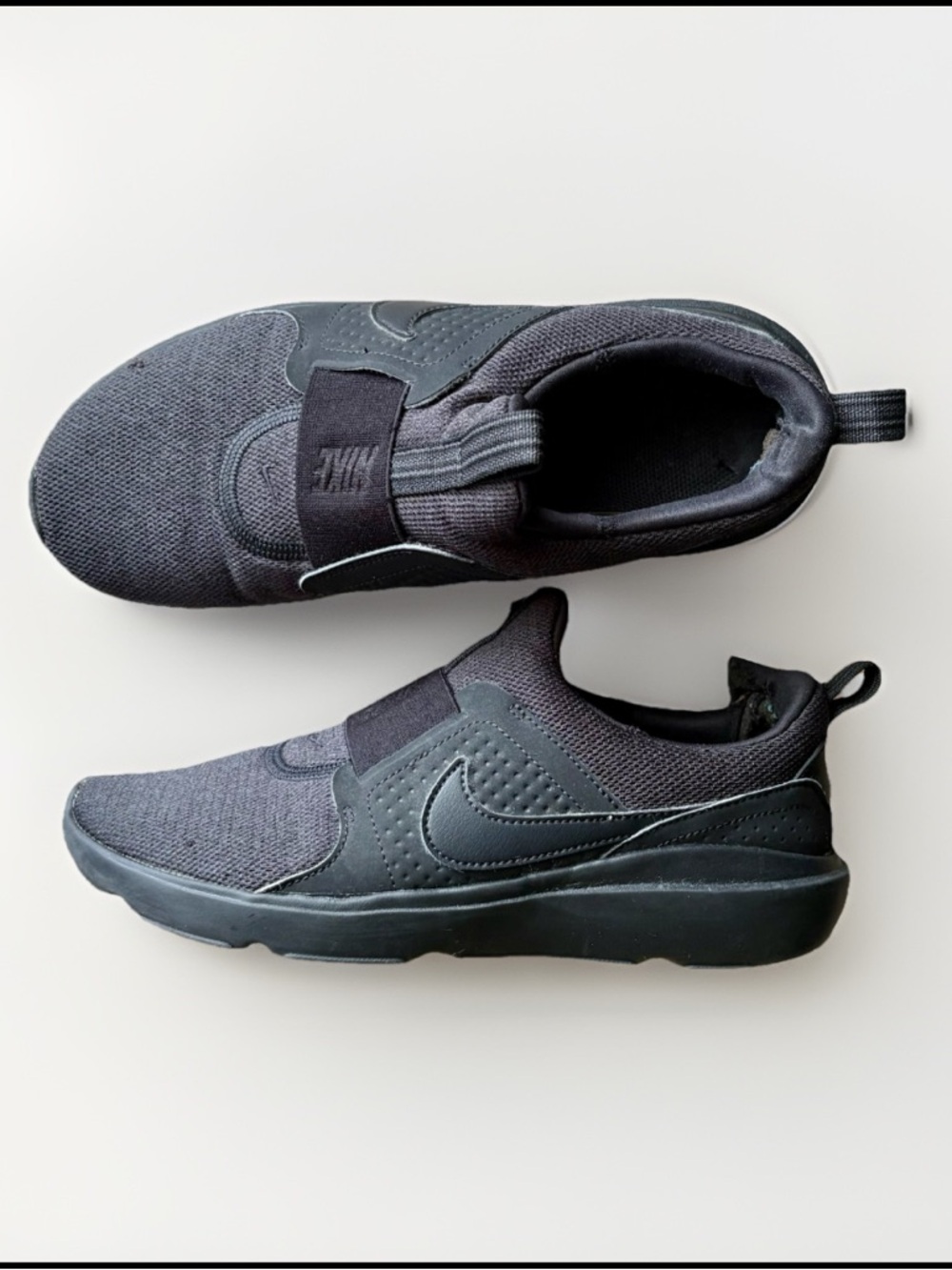 NIKE AD COMFORT Slip-on Running Shoe EZ-ON Work Sneaker Walk Nurse BLACK WMNS 9